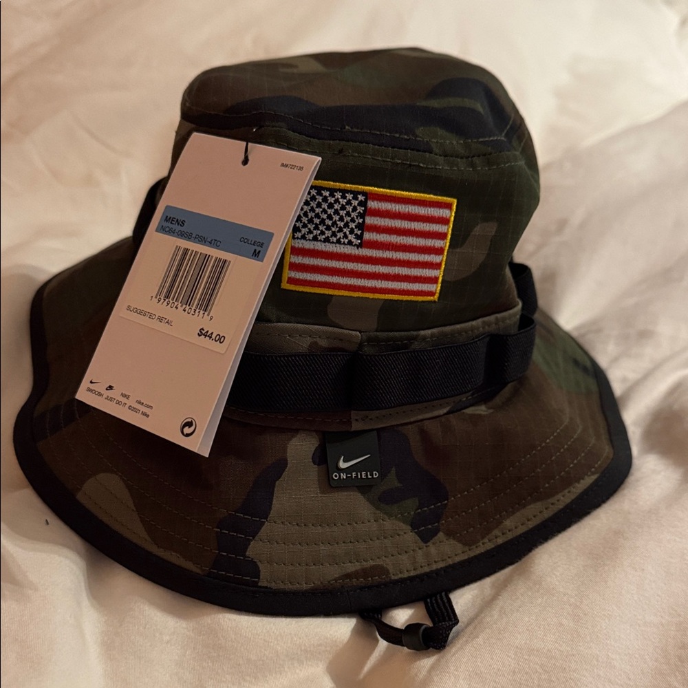 Nike Green Penn state Camo Bucket Hat with Flag Patch